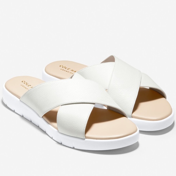 Cole Haan Shoes - Cole Haan ZERØGRAND Criss Cross Slide White Sandal